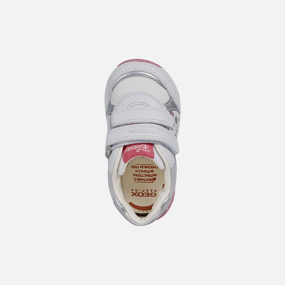 Tenis Geox Bebe Branco/Prateadas - Rishon Girl - HAOTW4972